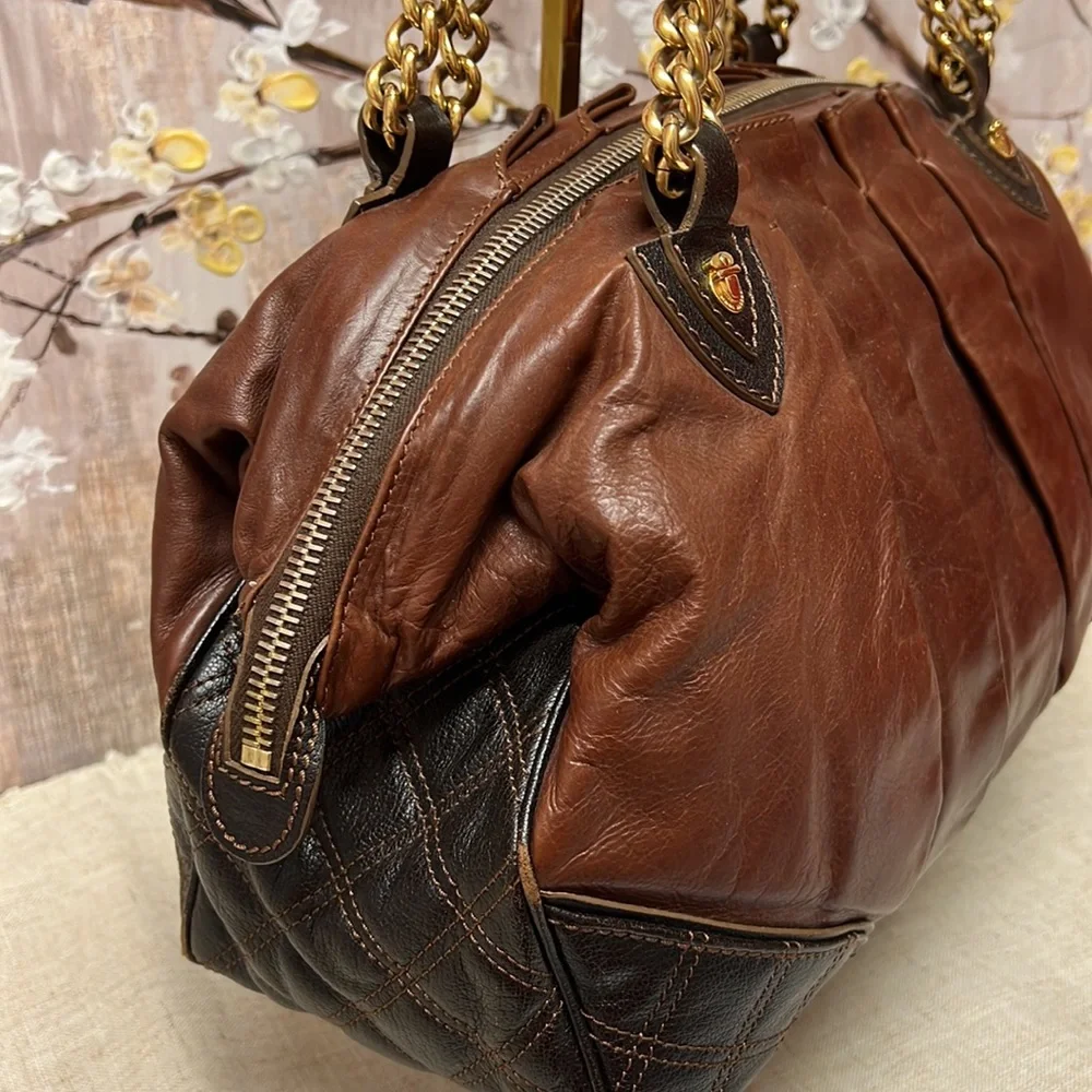 Marc Jacobs Gordon Satchel Handbag In Truffle Leather MSRP $1295 - Picture 2 of 13